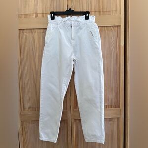 Women’s white denim jeans paper bag style size small short